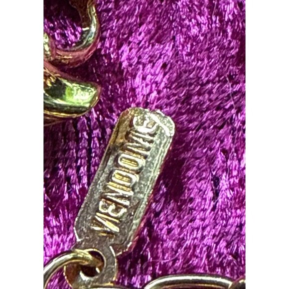 Vendome Gold-Tone Necklace & Screw Back Earrings Faux Pearls & Rhinestones - Picture 9 of 10